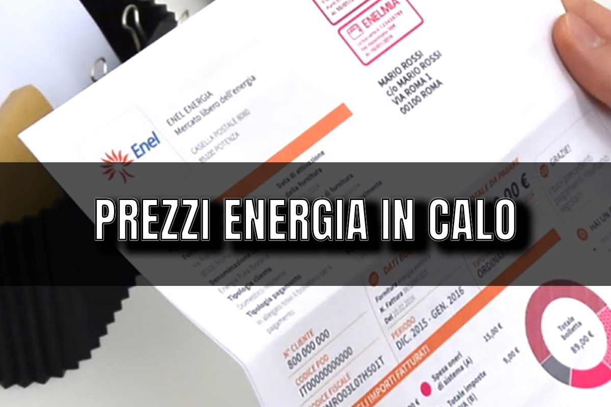 Prezzi energia in calo